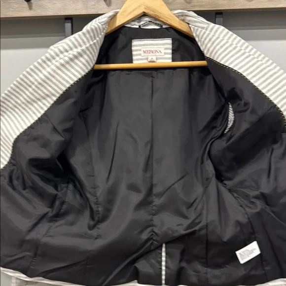 NEW‼️ Merona Women's Striped Gray Blazer - Picture 6 of 11